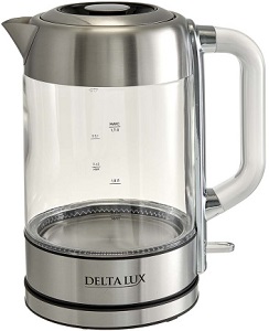 Чайник DELTA  LUX    DE-1026  (2.2 кВт, 1.7 л, ЗНЭ) стекло, подсветка