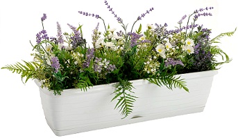 Ящик балконный  БРИЗ  Белый  12 л  (10192104)  с поддоном,  РАДИАН