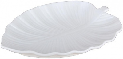 Блюдо сервировочное  КОРАЛЛ  (ов)  ЛИСТИК  (272624)  (25.5х18 см, h-2.5 см) (фарфор)