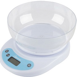 Весы кухонные  с чашей  HOMESTAR HS-3001 БЕЛЫЕ (5 кг, ЖКД, круг.чаша), (002661) (20)