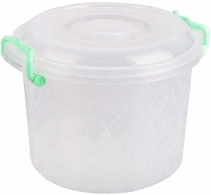 Контейнер с защелками пластик  8 л (М 098) (303х277х240 мм) с ручками,  г.Октябрьский
