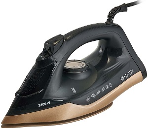 Утюг DELTA LUX  DE-3007  (2.4 кВт, верт.пар, керам.подошва, самоочистка) ЧЕРНЫЙ