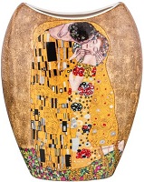 104-675  Ваза д/интерьера фарфор "ПОЦЕЛУЙ" (Г. КЛИМТ)  h-20,5 СМ, ЗОЛОТАЯ
