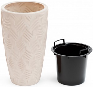 Кашпо напольное  ФЛЭЙМ  БЕЖЕВЫЙ    5/24 л  (М8886) (207х173мм),  г.Октябрьский