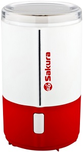 Кофемолка SAKURA  SA-6160 WR  (200 Вт, 50 гр)  БЕЛО-КРАСНЫЙ