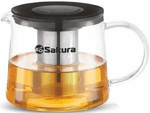 Чайник заварочный  стекло  SAKURA  (SA-TP02-1000)  (1.0 л)