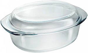 Кастрюля  д/СВЧ стекло 3.7 л  ЗАБАВА (РК-510)  (35*25 см, h-8.5 см)