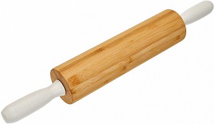 Скалка бамбук  46х6.5 см  WEBBER  (BE-00058) с крутящимися ручками