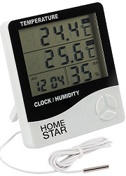 Термометр-гигрометр цифровой HOMESTAR HS-0109 с выносным датчиком   (104304)