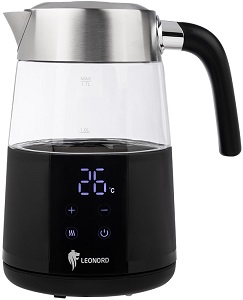 Чайник LEONORD    LE-1525  (109685)  (2.2 кВт, 1.7 л, ЗНЭ, LED дисплей) стекло, подсветка