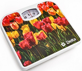Весы напольные  механические  DELTA D-9407 (130 кг) "Тюльпаны",  (10)  