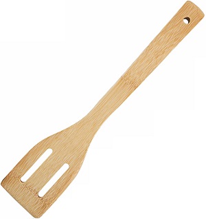 Лопатка кухонная (дерево) с прорезями  30 см (007112) (6 см, бамбук)  MALLONY