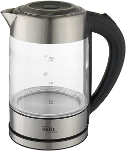 Чайник OASIS    K-7 GS  (2.0 кВт, 1.8 л, ЗНЭ) стекло, подсветка