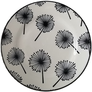 Тарелка (ч/б)  ОДУВАНЧИКИ  200 мм  (284039) (фарфор)  Dandelion