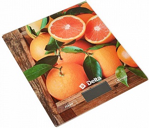 Весы кухонные DELTA KCE-70 (5 кг, ЖКД, сенсор.управ) "Сочные апельсины"
