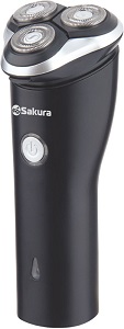 Бритва SAKURA SA-5427 BK  (Акк, USB кабель, 3 бр.гол, триммер д/усов и бороды+влаж.белье)