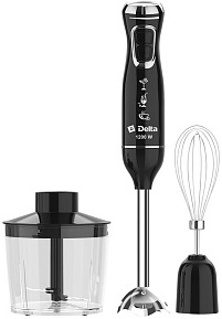 яБлендер.набор DELTA  DL-7060 А  ЧЕРНЫЙ  (1.2 кВт, нерж.ножка, измельчитель 600 мл, венчик)