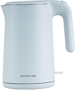 Чайник GALAXY  GL - 0327  НЕБЕСНЫЙ  (1.8 кВт, 1.5л, ЗНЭ, двойная стенка) нерж.корпус