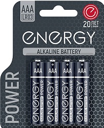 Батарейка алкалиновая ENERGY  Power LR03/4B (ААА) (107042)