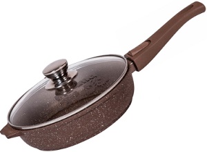 Сковорода АП МЕЧТА  ГРАНИТ Brown  24 см (С024806) (керам.частицы, съем.ручка, СТ.кр)