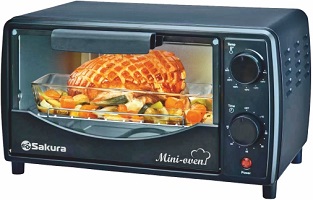 Духовка  SAKURA   9 л  (SA-7006 B)  (900 Вт, терморег, таймер)