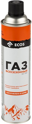 Газовый  баллон  350 гр  ECOS  (140544) GC-350 (всесезонный , резьбовой EPI-GAS, Корея)