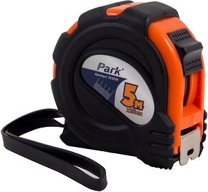 Рулетка PARK  5 мх25 мм (353028) с фиксатором, прорезин корпус TM28-5025