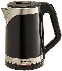Чайник DELTA  DL- 1109  ЧЕРНЫЙ  (2.0 кВт, 1.5 л, ЗНЭ, двойная стенка)
