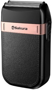 Бритва SAKURA SA-5424 BK  (Акк, USB кабель, сетка, триммер д/усов и бороды,+влаж.белье)