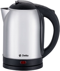 Чайник DELTA  DL- 1329 (1.5 кВт, 2.0 л, ЗНЭ) нерж.корпус