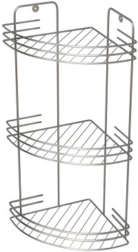 Полка д/ванной (3 яруса)  угловая  IRSA  (АЛТ 66 С)  (19х19х45 см) ХРОМ