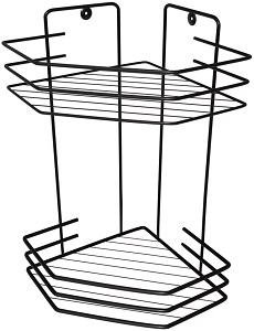 Полка д/ванной (2 яруса)  угловая  IRSA  (АЛТ 72 Ч)  (20,5*20,5*31,5 см)  ЧЕРНАЯ