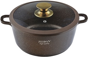 Кастрюля  с АП  ZEIDAN  GRANITE LUXURY  Z-50355  (5.0 л, 24 см, СТ.кр с силикон.ободком) (индукция)
