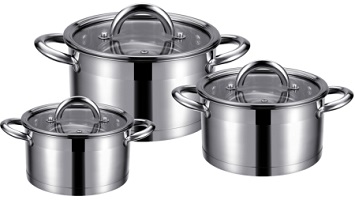 Набор посуды  REGENT  6 пр. (86-300)  (1.9/2.6/3.6 л, СТ.кр, мерная шкала)  (индукция)