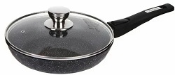 Сковорода АП МЕЧТА  ГРАНИТ Black 24 см (024802С) (керам.частицы, съем.ручка, СТ.кр)