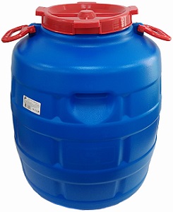 Бочка пласт. (кр)  50 л. (10035115) "Бочонок" с крышкой, с ручками, ЦВЕТНАЯ,  РАДИАН