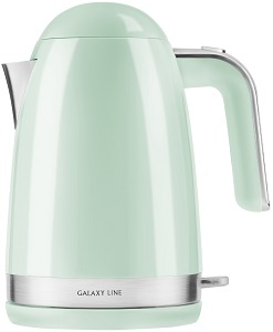 Чайник GALAXY  GL - 0332  МЯТНАЯ  (2.2 кВт, 1.7 л, ЗНЭ, двойная стенка) нерж.корпус