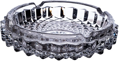 Пепельница стекло  (279356) (12 см,  h-3 см) ГРАНЕНИЕ,  DELI GLASS