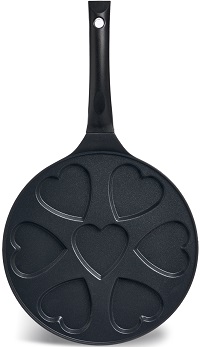 Сковорода для оладий  с АП AGNESS  26,5 см  (932-032)  СЕРДЦЕ  (на 7 порций)