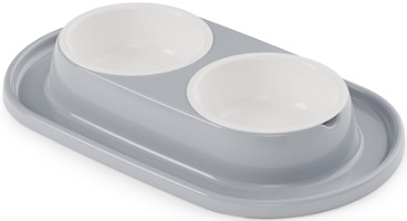 Миска д/домашних животных  двойная  (М8496)  300 мл,  г.Октябрьский