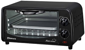 Духовка  SAKURA  10 л  (SA-7018 B)  (1.0 кВт, терморег, таймер) 