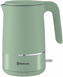 Чайник SAKURA SA-2176 GR  (1.8 кВт, 1.7 л, ЗНЭ, двойная стенка)