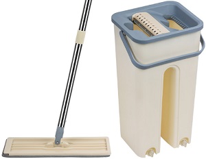 Швабра д/пола + ведро  "Рыжий кот"   6 л  (310486)  (34,5х19х16 см (со сливом) Clean hands beige