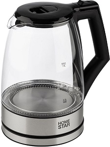 Чайник HOMESTAR    HS-1004  (107841)  (2.2 кВт, 1.7 л, ЗНЭ) стекло, подсветка