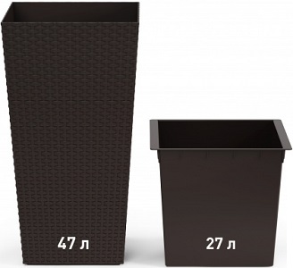 Кашпо напольное  РОТАНГ  МОККО  27/47 л  (М8848) (34х32х61.5см),  г.Октябрьский