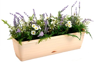 Ящик балконный  БРИЗ  Бежевый светлый  12 л  (10192104)  с поддоном,  РАДИАН