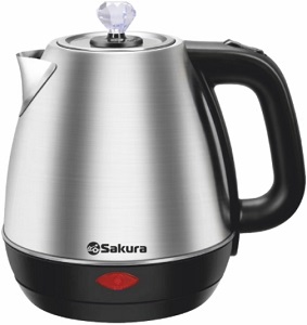 Чайник SAKURA      SA-2188 SB  (1.8 кВт, 1.8 л, ЗНЭ), нерж.корпус Чайник SAKURA      SA-2188 SB  (1.8 кВт, 1.8 л, ЗНЭ), нерж.корпус
