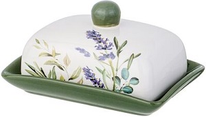 Масленка керам. AGNESS  (358-2150)  (17х12.5, h-8 см)  ЛАВАНДА, к/к