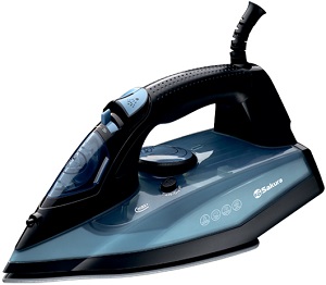 Утюг SAKURA  SA-3075 CBK  (2.4 кВт, верт.пар, керам.подошва, самоочистка)