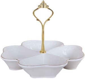 Менажница  4 секц.  СНЕЖ.КОРОЛЕВА  (140007) (19 см),  КОРАЛЛ